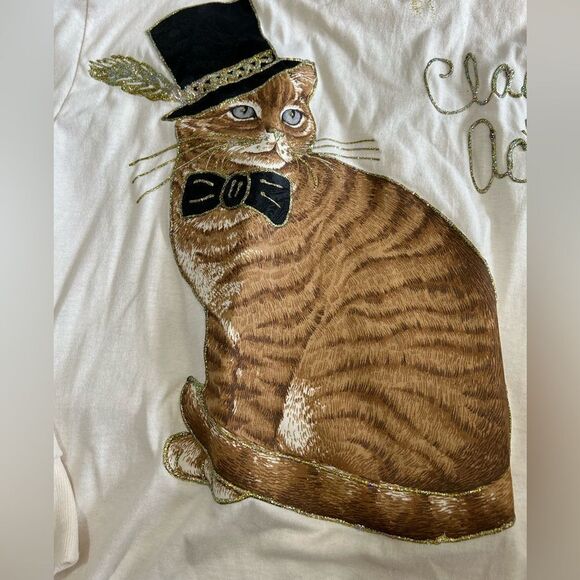 Vintage Homemade Crazy Cat Tshirt - Picture 3 of 8